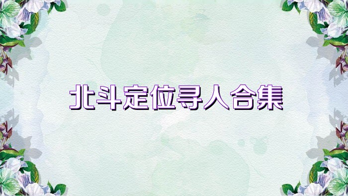 北斗定位寻人合集